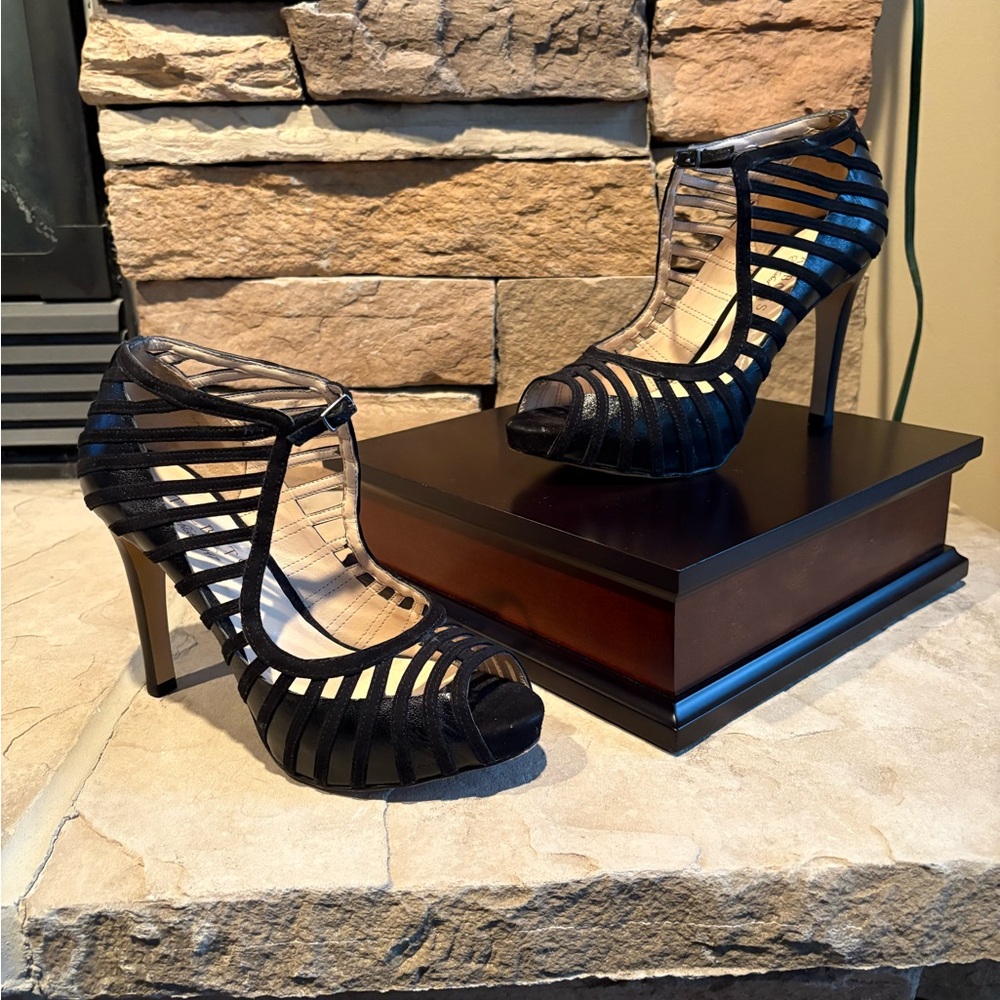 Talbots Black Strappy Heels